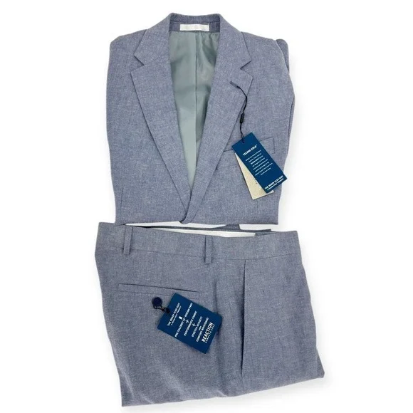 Kenneth Cole Reaction Men's Linen Techni-Cole Suit Modern Fit 38S Jacket 31Wx32L - Picture 3 of 13